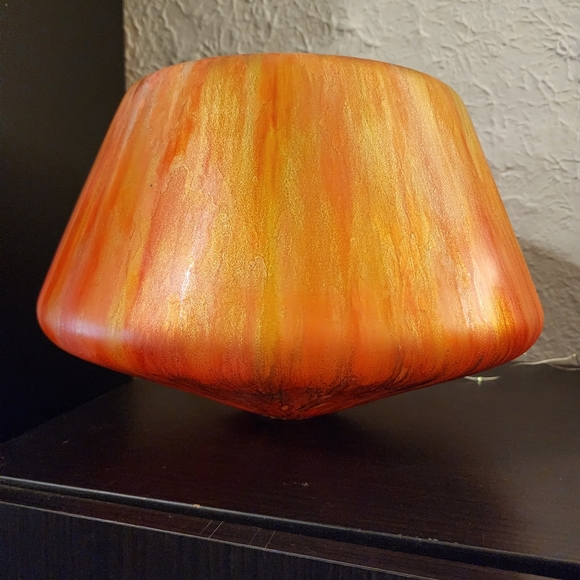 HANDCRAFTED Abstract Upcycled Glass Artwork HANDPAINTED Tabletop Art Decor - Picture 9 of 17